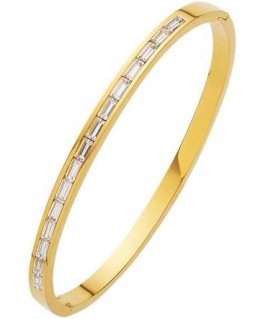 Troli Elegant gold-plated solid bracelet with crystals