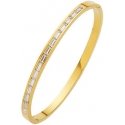 Troli Elegant gold-plated solid bracelet with crystals Troli Elegant gold-plated solid bracelet with crystals