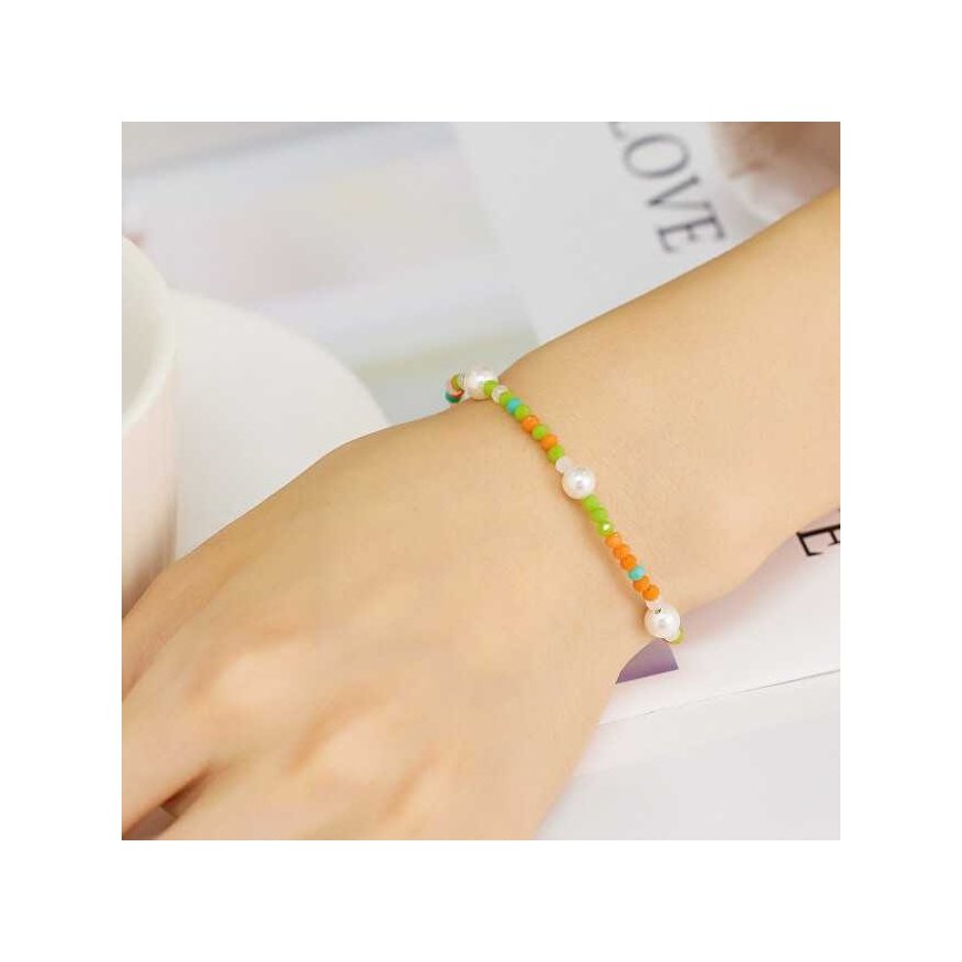 Troli Playful gold-plated bracelet with colorful beads – 2