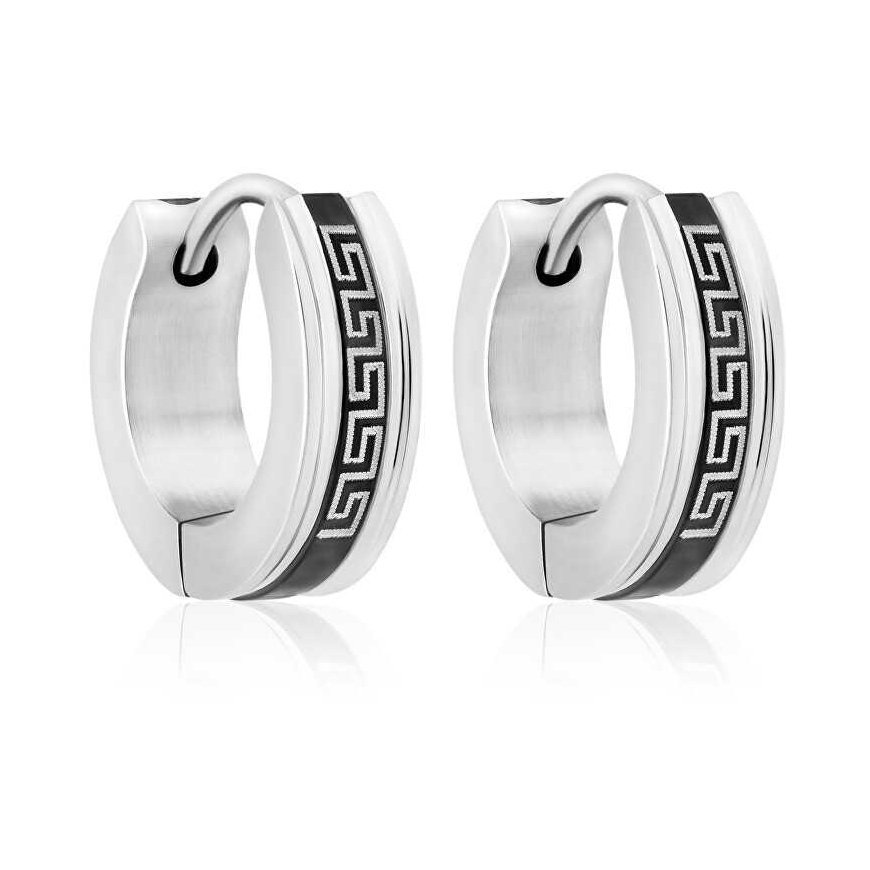 Troli Stylish steel hoop earrings VSE004S-PET