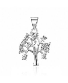 Akaatti viehättävä hopeariipus zirkoneilla Tree of Life AGH768