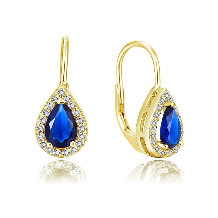 Beneto Gold-plated earrings with blue zircons