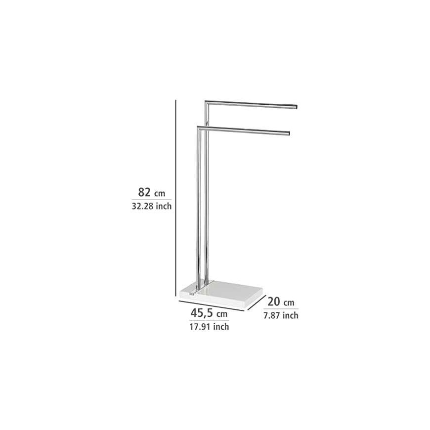 WENKO, towel and clothes rack 45.5x20x82 cm white polyresin and chrome – 3