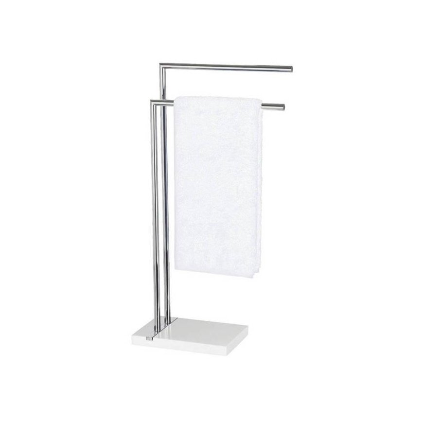 WENKO, pyyhe- ja vaateteline 45,5x20x82 cm valkoinen polyresiini ja kromi – 5