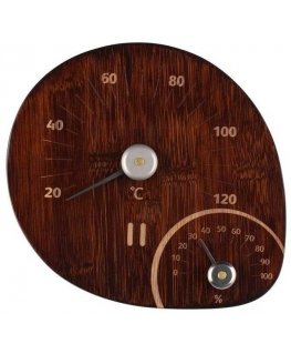Sauna thermometer and hygrometer, dark bamboo color, RENTO