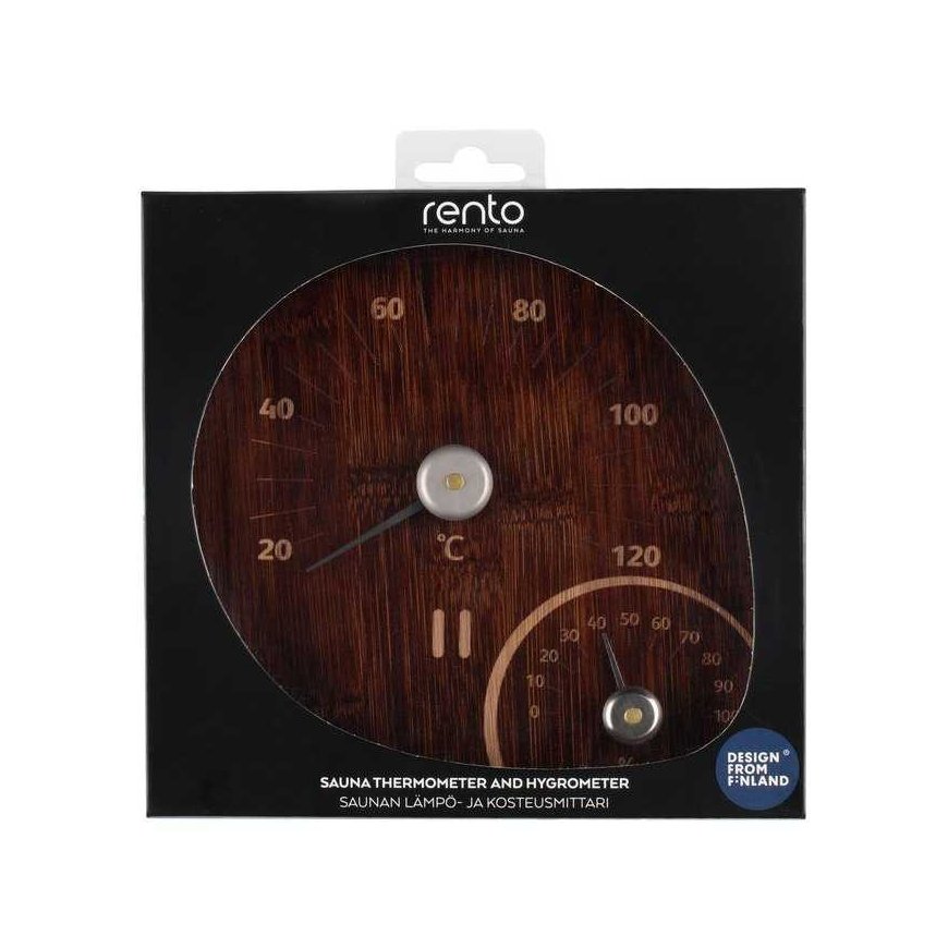 Sauna thermometer and hygrometer, dark bamboo color, RENTO – 2