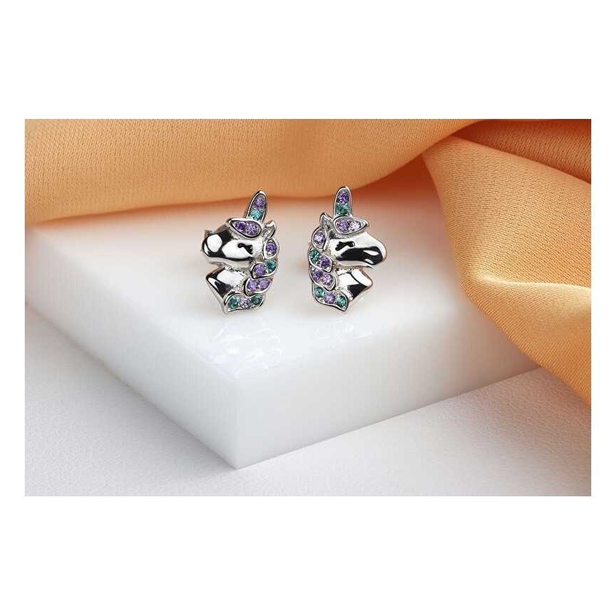 Brilio Silver Brilio Silver Cute silver unicorn earrings with cubic zirconia EA1109WRBW – 5