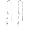 Beneto Long silver earrings with zircons AGUV1979 Beneto Long silver earrings with zircons AGUV1979