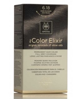 Permanent hair dye Apivita MY COLOR ELIXIR, 6.18 Dark Blonde Ash Pearl