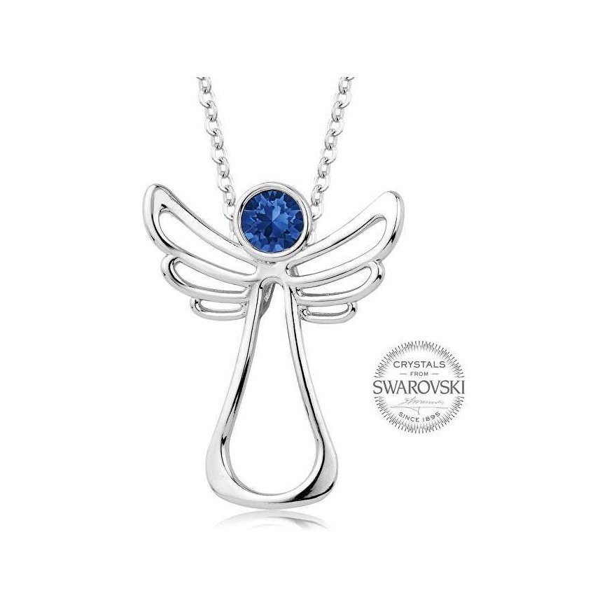 Levien Guardian Angel Dark Blue Crystal Necklace