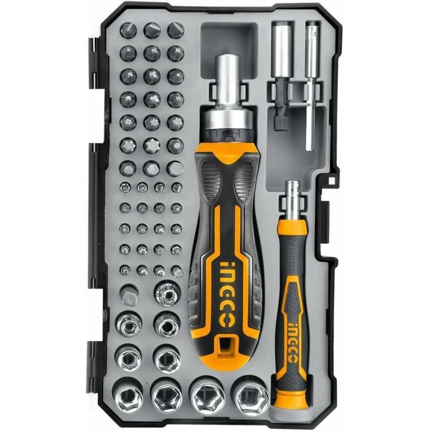 Ingco HKSDB0558 Screwdriver ratchet + bits