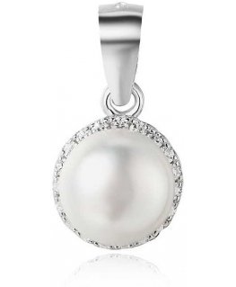 Beneto Silver pendant with freshwater pearl AGH97