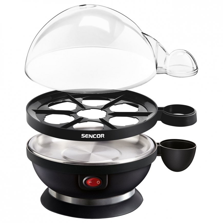 Sencor SEG 710BP munankeitin 7 munaa 380 W musta, Läpinäkyvä – 4