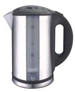 Adler AD 1216 elektrinis virdulys 1,7 L 2000 W Juoda, Sidabras