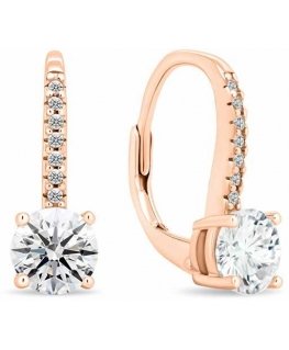 Brilio Silver Shiny gold-plated earrings with clear zircons EA415R