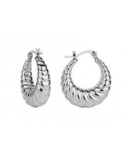 Troli Elegant steel hoop earrings