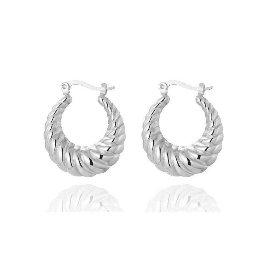 Troli Elegant steel hoop earrings – 2