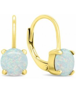 Brilio Silver Charming gold-plated earrings with synthetic opals EA370Y