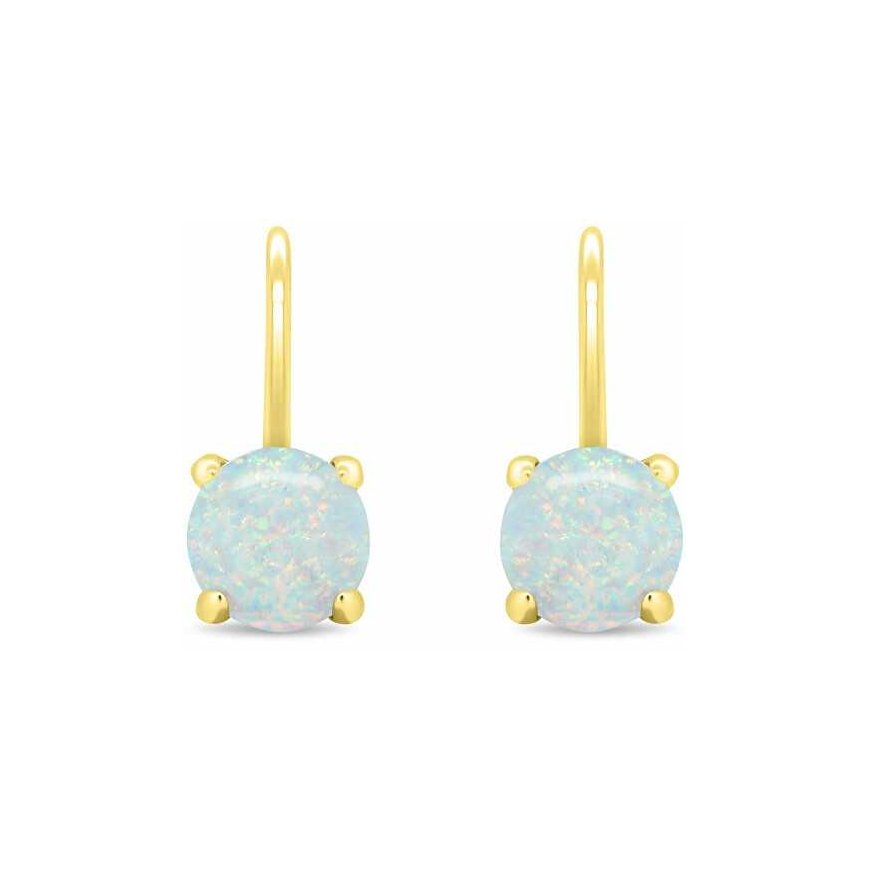 Brilio Silver Charming gold-plated earrings with synthetic opals EA370Y – 2