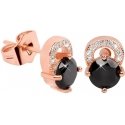 Troli Rose gold plated earrings with black crystals Troli Rose gold plated earrings with black crystals
