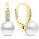 Brilio Silver Brilio Silver Charming gold-plated earrings with pearls and zircons EA385Y Brilio Silver Brilio Silver Charming gold-plated earrings with pearls and zircons EA385Y