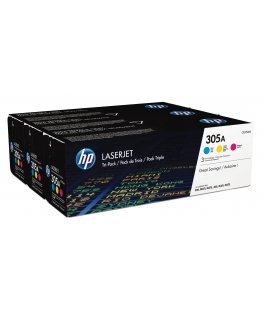 HP 305A 3-pack Cyan/Magenta/Yellow Original LaserJet Toner Cartridges
