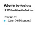 HP 953, Оригинальный струйный картридж , Голубой