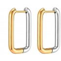 Troli Rectangular two-tone steel earrings Troli Rectangular two-tone steel earrings