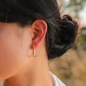 Troli Stačiakampiai dvispalviai plieniniai auskarai Troli Stačiakampiai dvispalviai plieniniai auskarai