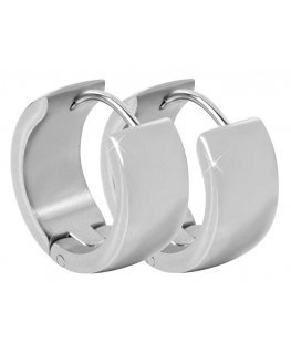 Troli Wide ring steel earrings