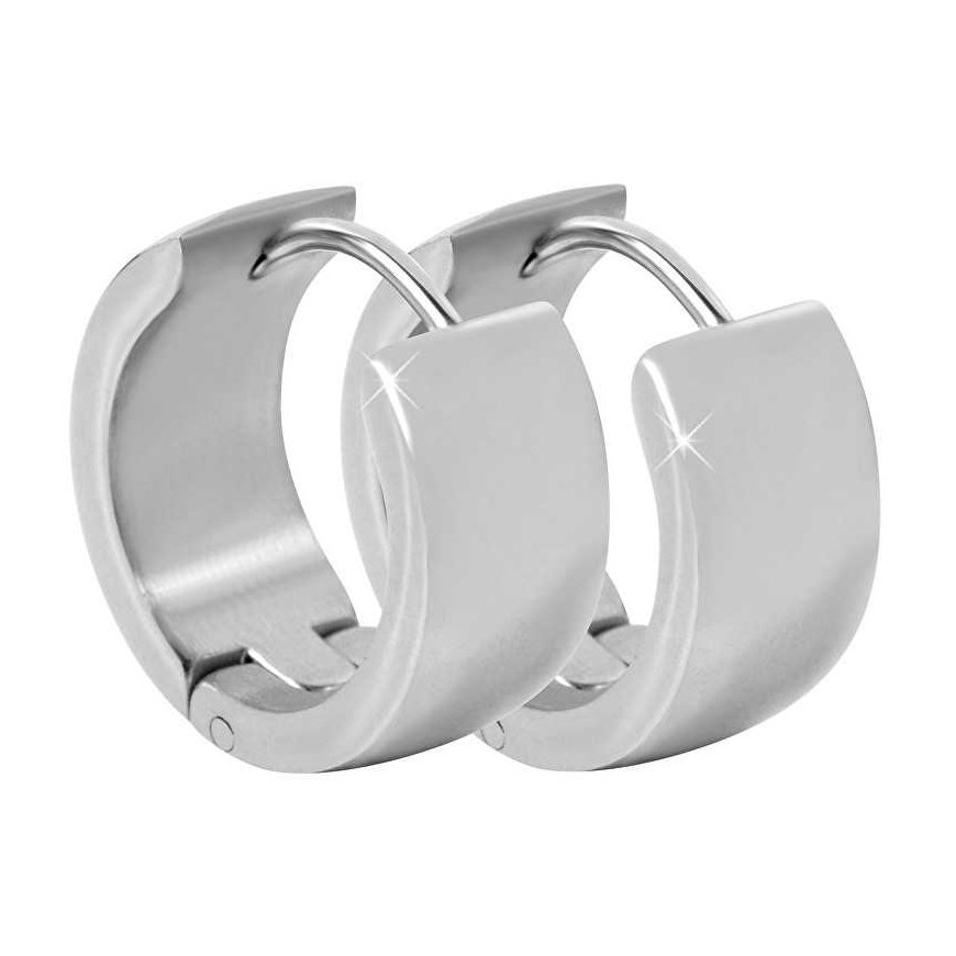Troli Wide ring steel earrings