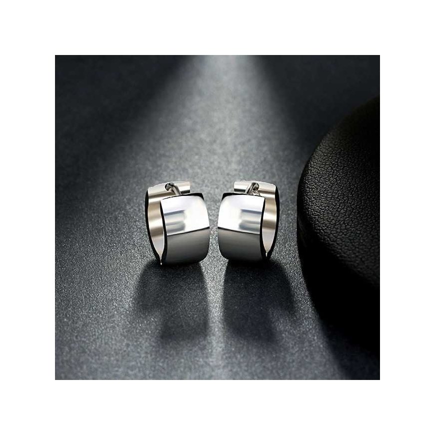 Troli Wide ring steel earrings – 4