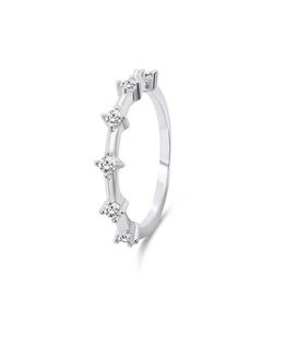 Brilio Silver Beautiful silver ring with zircons RI041W