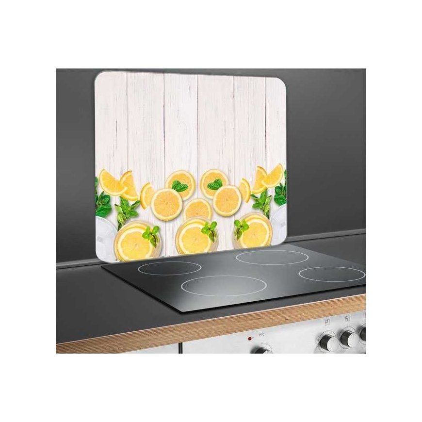 Heat-resistant plate for oven lid, pattern + non-slip feet - tempered glass, 56 x 50 cm, WENKO – 2