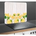 Heat-resistant plate for oven lid, pattern + non-slip feet - tempered glass, 56 x 50 cm, WENKO