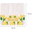 Heat-resistant plate for oven lid, pattern + non-slip feet - tempered glass, 56 x 50 cm, WENKO