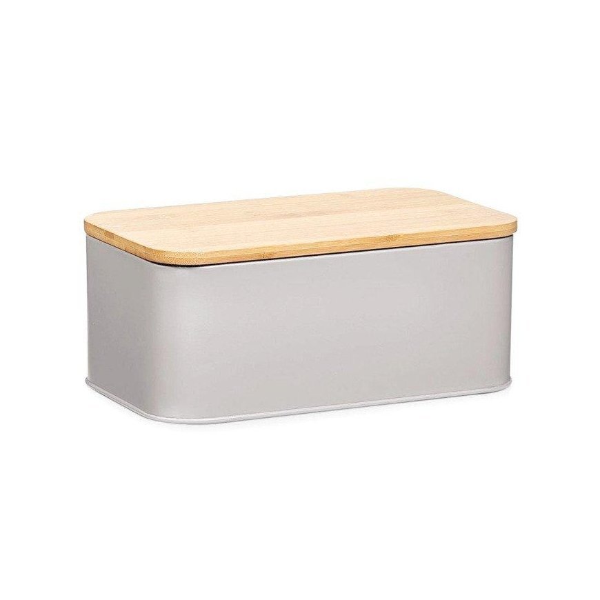Bamboo Metalinė duonkepė su bambukine pjaustymo lentele, pilka, 2in1, ZELLER