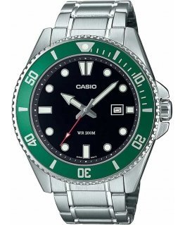 Men's watch Casio MDV-107D-3AVEF Black Silver (Ø 46 mm)