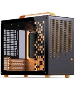 Jonsplus Z20 Micro-ATX Gehäuse, mit Tragegriff - juodas/oranžinis