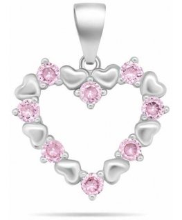 Brilio Silver Brilio Silver Gentle silver pendant with pink zircons PT19WP