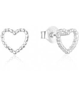 Beneto Silver minimalist heart earrings AGUP2711