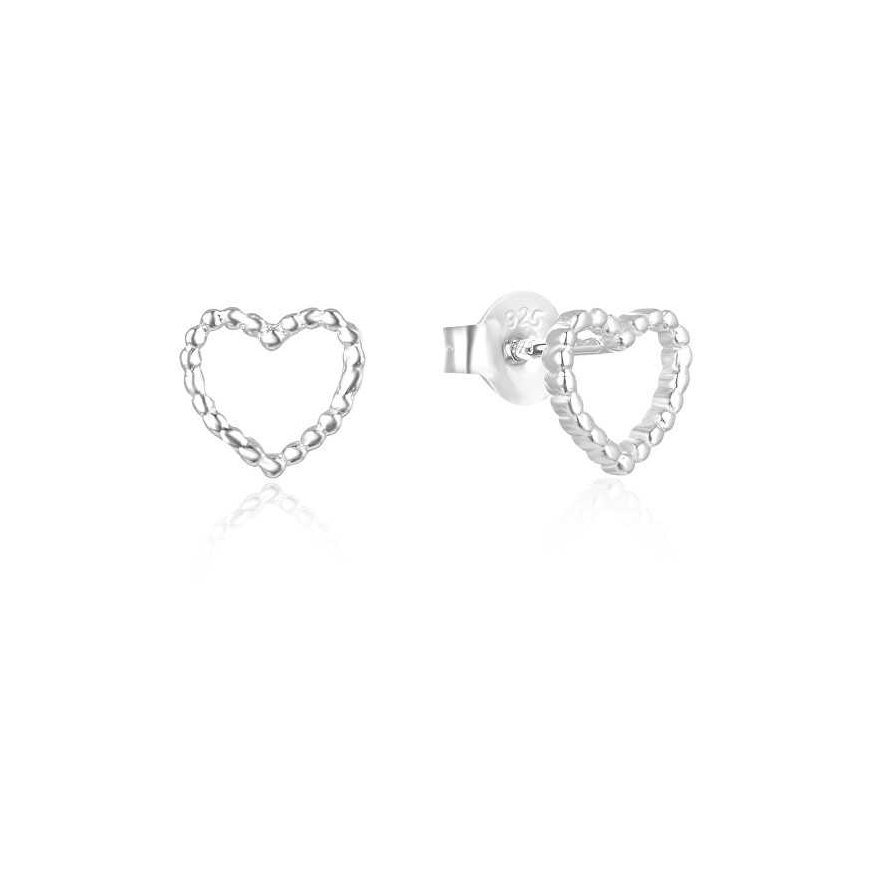 Beneto Silver minimalist heart earrings AGUP2711