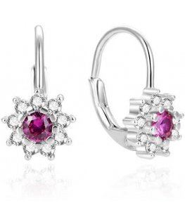 Beneto Glittering silver earrings with zircons AGUC1268DL