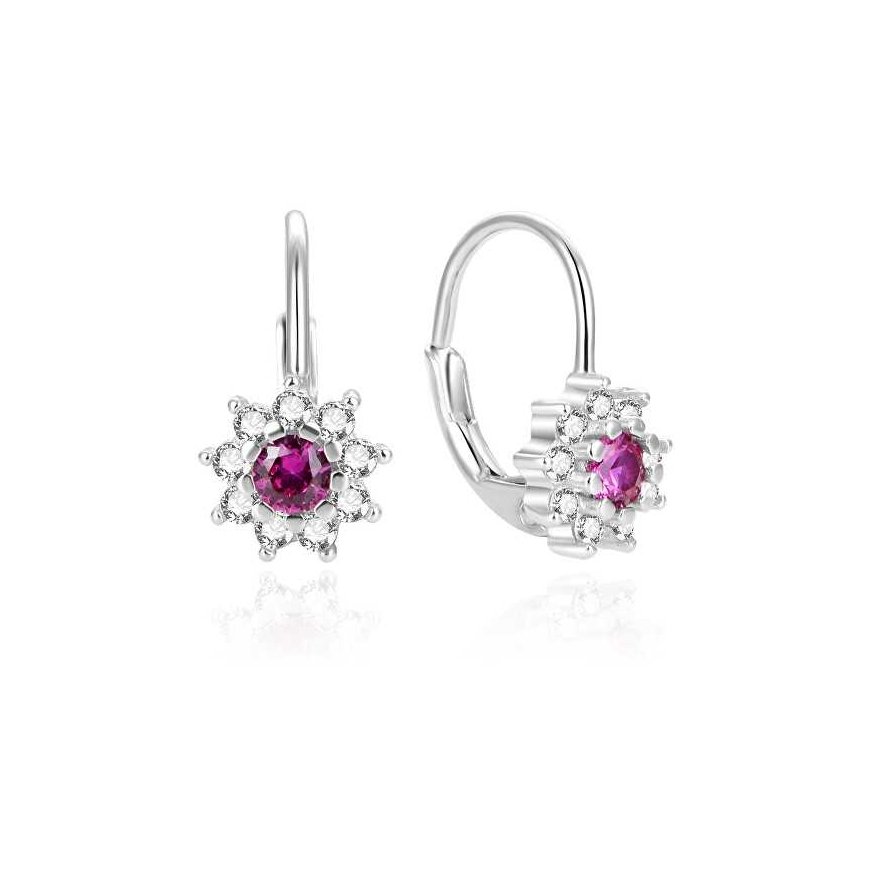 Beneto Glittering silver earrings with zircons AGUC1268DL