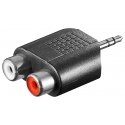 Goobay 11604 kabeļu spraudņu pāreja 3.5 mm 2x RCA Melns Goobay 11604 kabeļu spraudņu pāreja 3.5 mm 2x RCA Melns