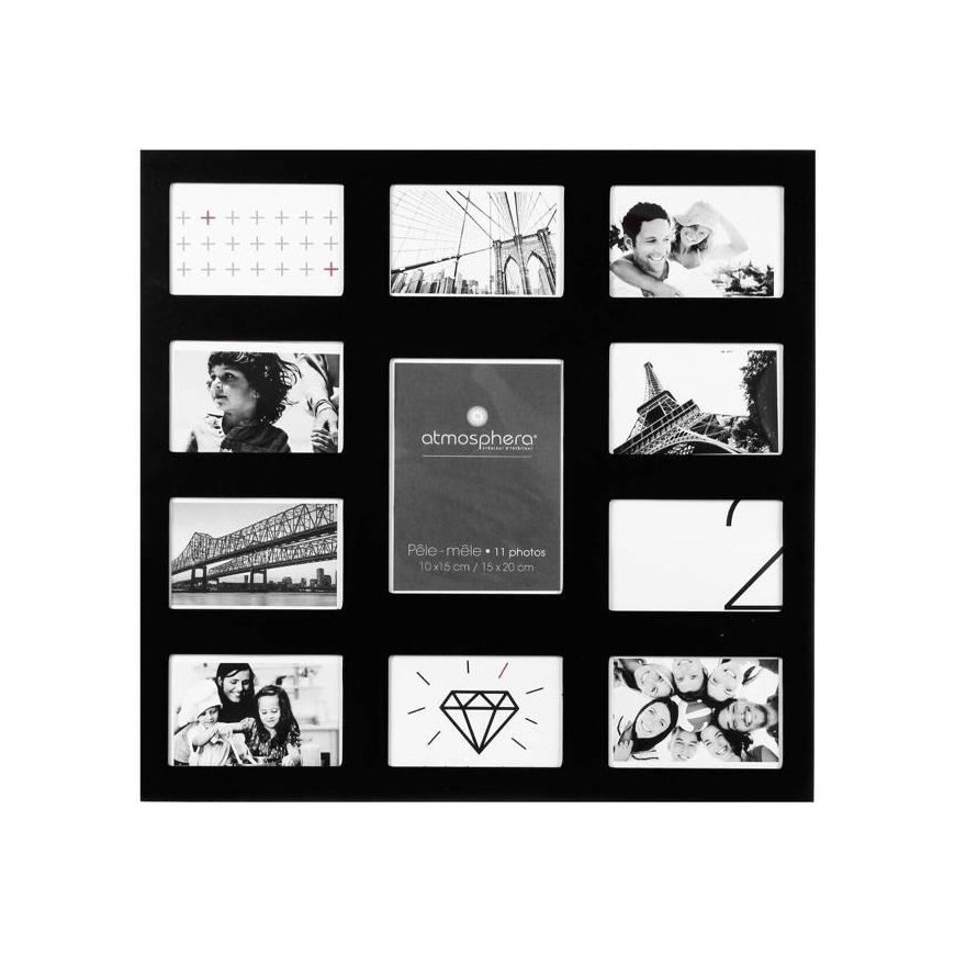 Photo frame Atmosphera Photo frames, collage, 11 elements, black, Atmosphera