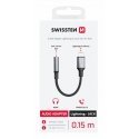 Adapteris Swissten Lightning Male - 3.5mm Female Black Adapteris Swissten Lightning Male - 3.5mm Female Black