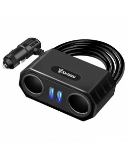 Vakoss TP-3268K 2xUSB Cigarette Lighter Socket Splitter