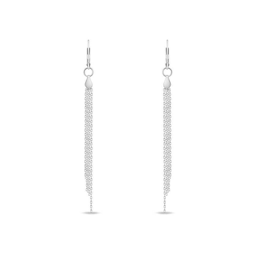 Brilio Silver Long Silver Earrings EA915W – 2