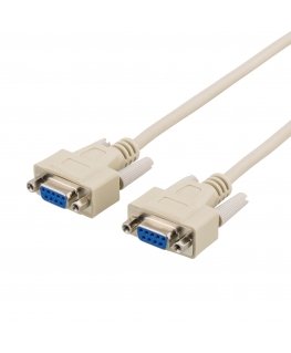 Deltaco DEL-25 serial cable Beige 2 m DB9